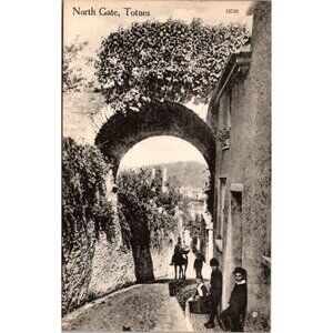 Antique Postcard – North Gate Totnes Devon England Valentine’s Series Edwardian